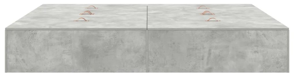 Ágykeret tárolóval Beton szürke 200 x 200 cm Faanyag