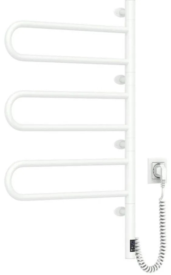 Navin Elektromos forgó törölközőszárító termosztáttal FOUETTE 185W/230V 81,8 cm IP44 fehér NV0002