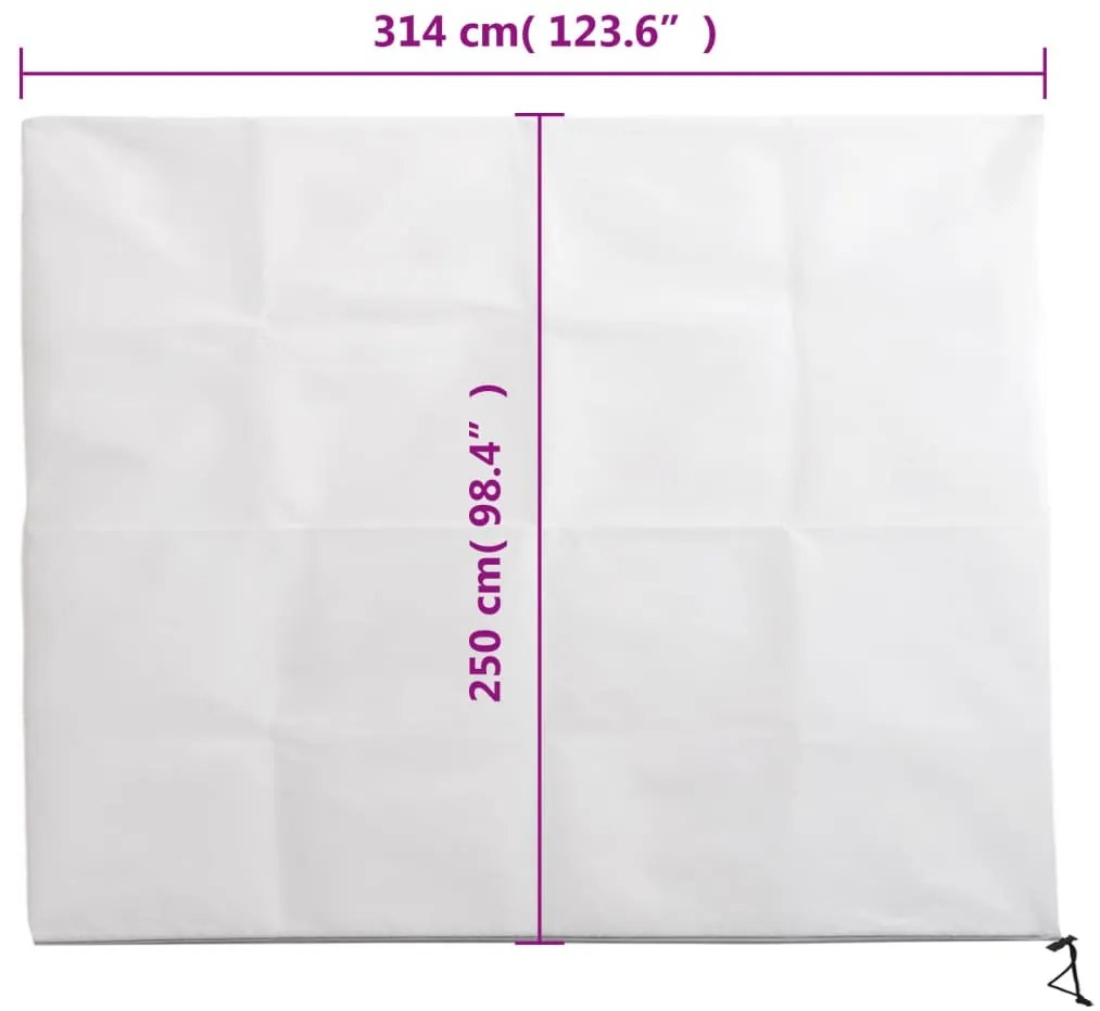 2 db növényvédő huzat cipzárral 70 g/m² 3,14 x 2,5 m