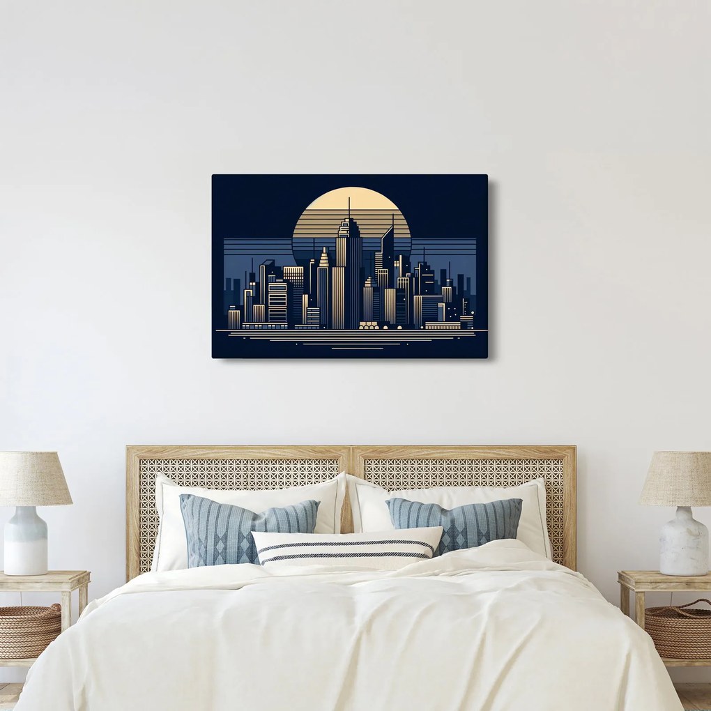 Kép – Geometrikus város (90x60 cm)