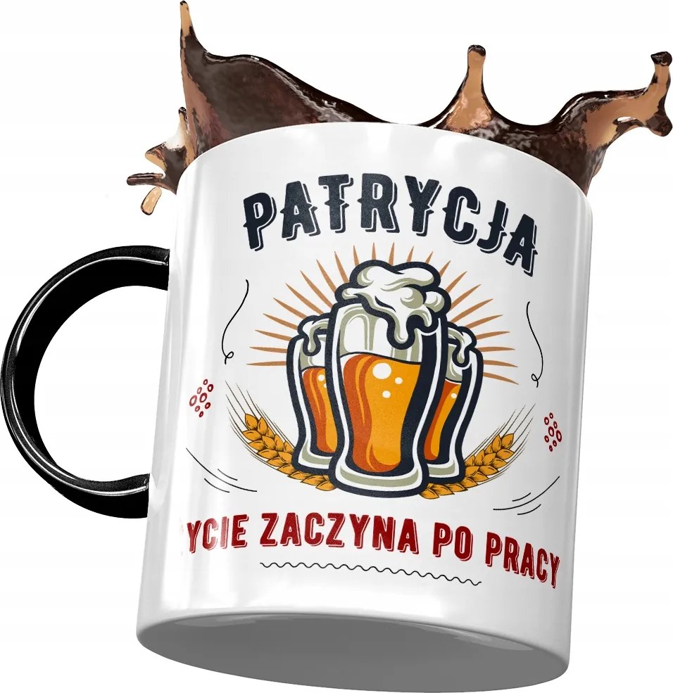 Fekete Bögre Patrícia Barátnő Feleség Ajándék Nyomtatott Fotóval