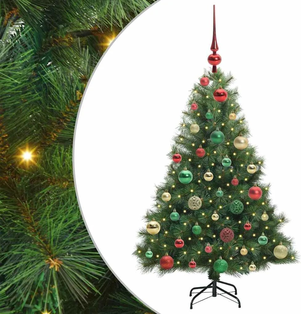 vidaXL Mű karácsonyfa 150 LED-del állvánnyal Zöld 120 cm PE és PVC