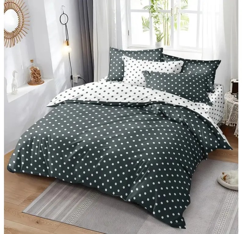Pamut ágynemű COLAM GREY szürke Ágyneműhuzat mérete: 2 db 70 x 90 cm | 200 x 220 cm