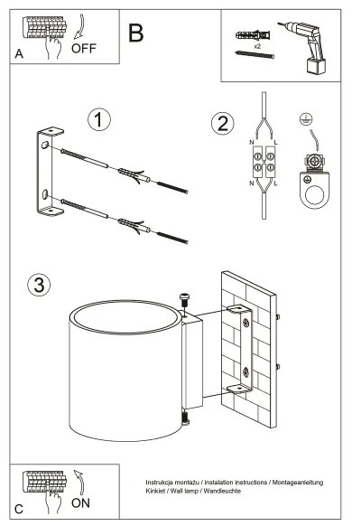 Brilagi - LED Fali lámpa FRIDA 1xG9/3,5W/230V beton
