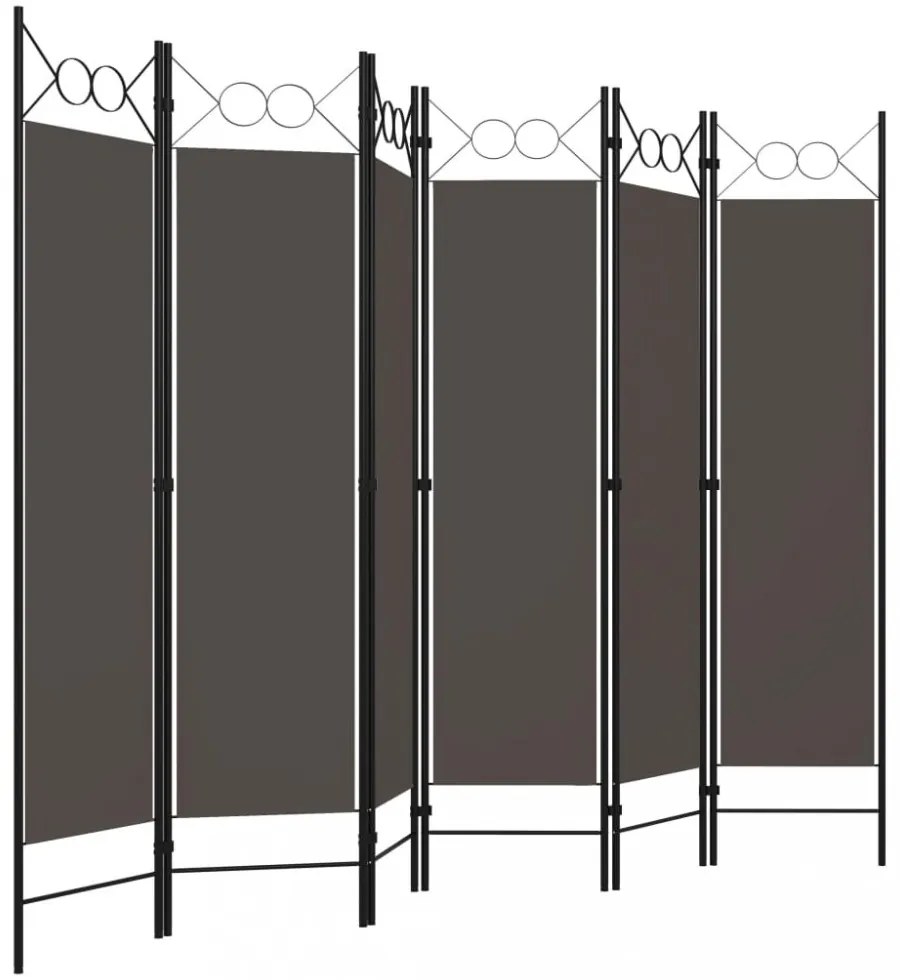 antracitszürke 6 paneles paraván 240 x 180 cm