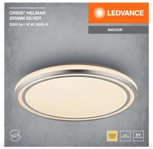Ledvance - LED Mennyezeti lámpa ORBIS HELMAN LED/16W/230V átm. 29,5 cm ezüst