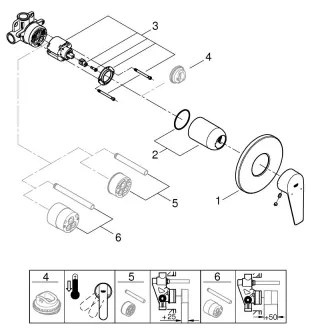 GROHE 29040001 - BAUEDGE zuhanycsaptelep, fényes króm