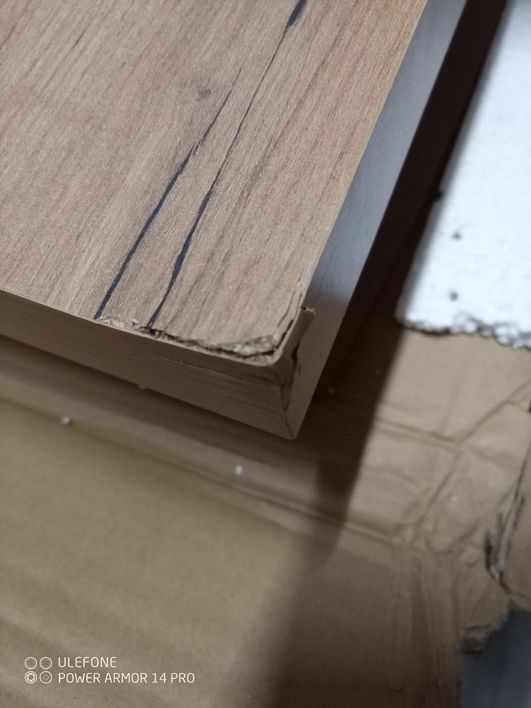 AKCIÓ Fehér étkezőasztal arany craft tölgy dekor asztallappal ADAM 100x60 II. osztály