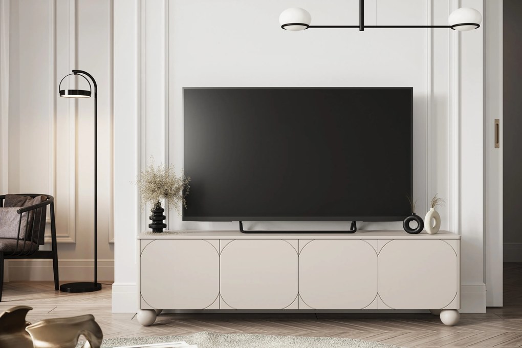 Sonatia II négyajtós TV szekrény két rejtett fiókkal - 200 cm - kasmír
