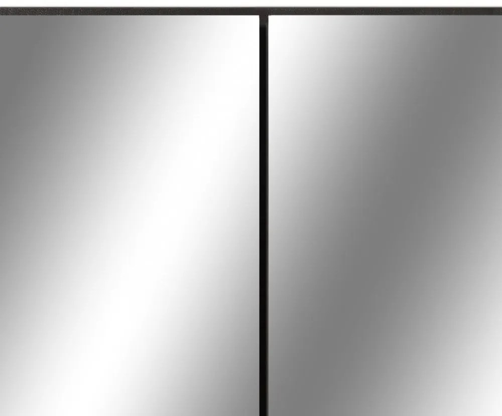 fekete MDF tükrös fürdőszobaszekrény 80 x 15 x 60 cm
