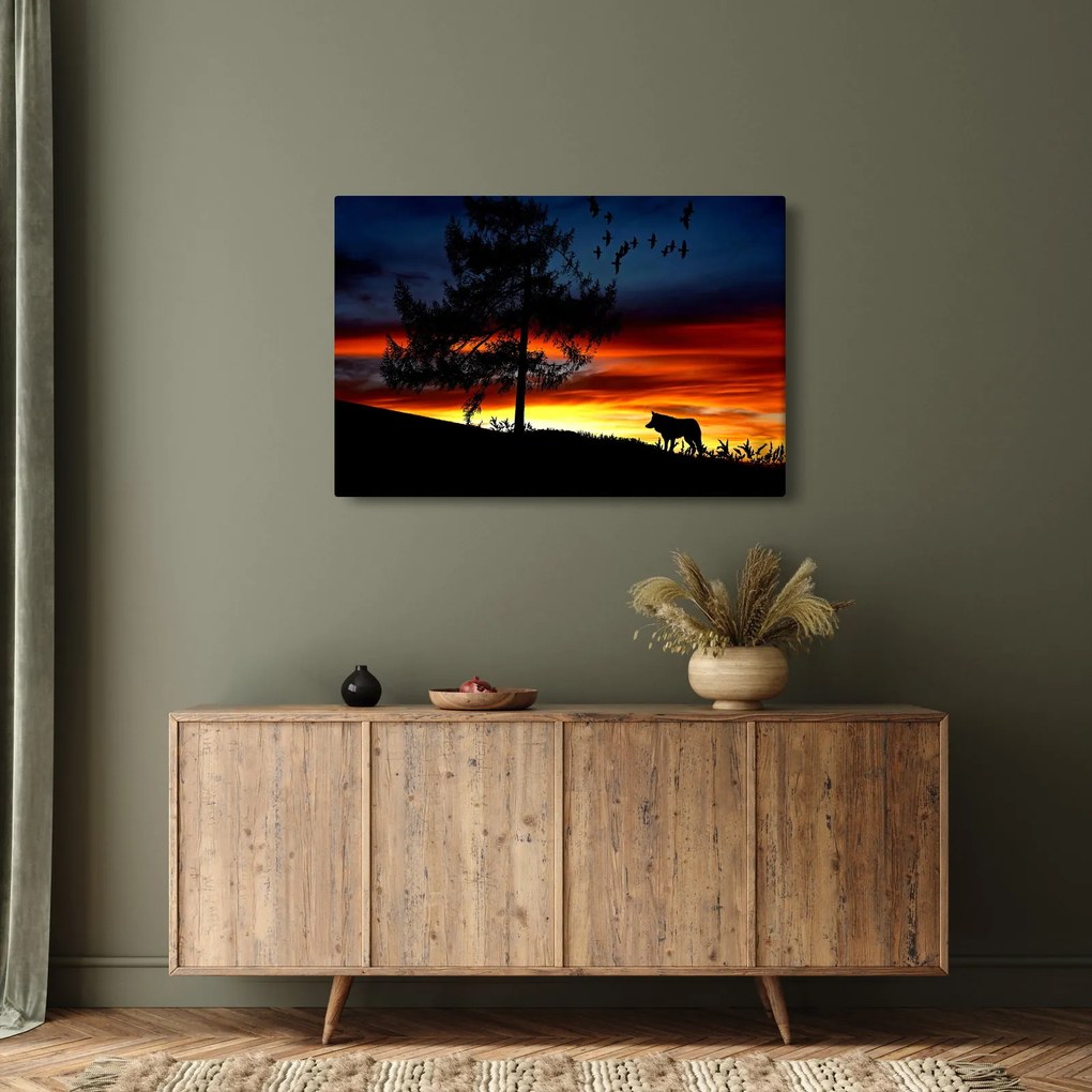 Kép - Farkas sziluettje (90x60 cm)