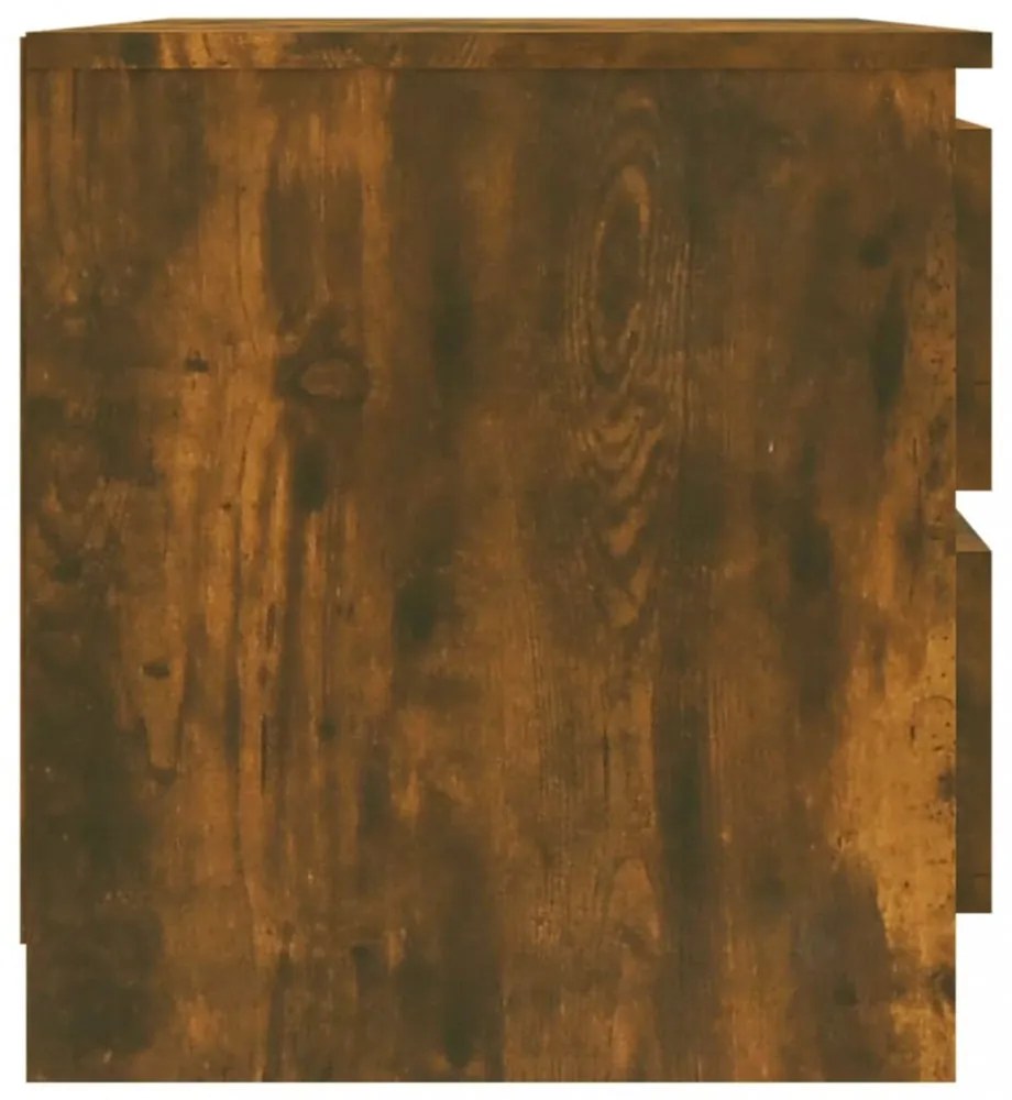 2 db füstös tölgyszínű szerelt fa éjjeliszekrény 50x39x43,5 cm