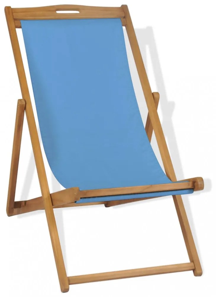 kék tíkfa napozószék 56 x 105 x 96 cm