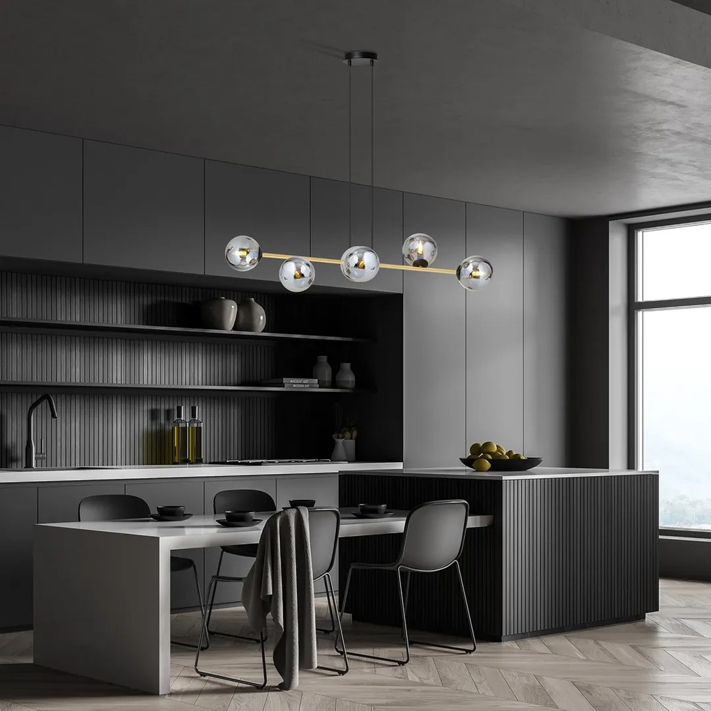 Emibig modern függeszték gravity fekete grafit arany emi1237/6