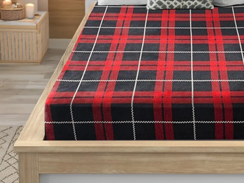 Mikroplüss lepedő ALBURY 200x200 cm piros