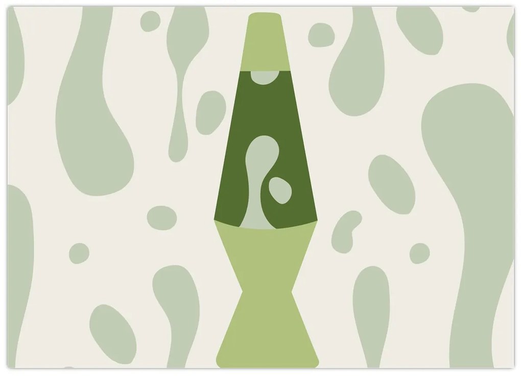 Üveg kép - Hippik, lávalámpa (70x50 cm)