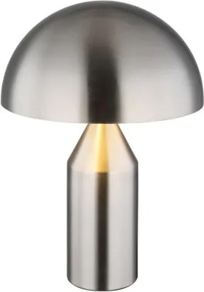 Globo 21030N Asztali lámpa, matt nikkel színű fém, matt fehér, fekete PVC kábel, billenőkapcsoló a kábelen, ø: 280mm, M: 390mm, kábelhossz 1500mm, 2x E27 40W 230V izzók nélkül