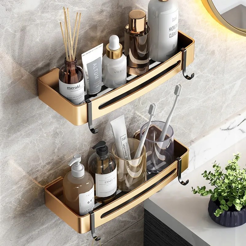 2x fürdőszobai polc alumínium korróziógátló ragasztóval