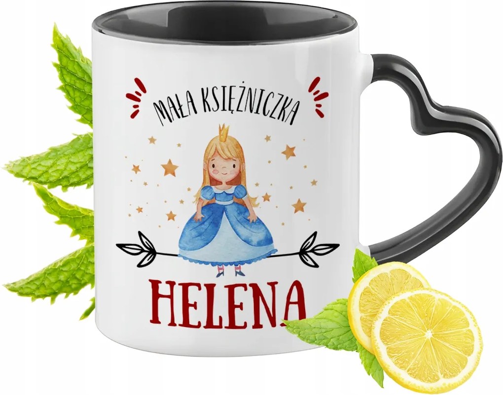 Fekete bögre szív alakú füllel Helenának Ideális Ajándék