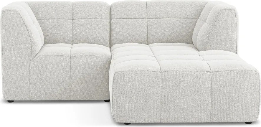 Fehér buklé sarokkanapé (jobb oldali-heverő résszel) Aloha – Makamii