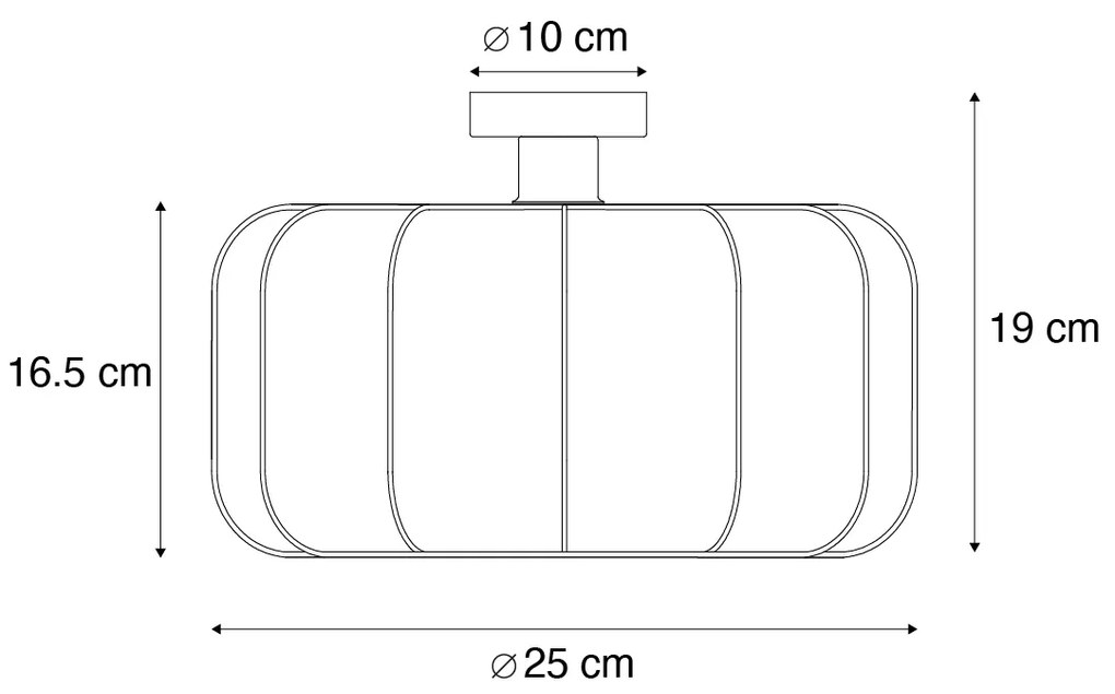 Japandi mennyezeti lámpa fehér 25 cm - Madleine