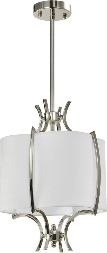 COSMOLIGHT P01039NI-WH FARO Ernyős Függesztett Lámpa Fehér, Nikkel E27 IP20