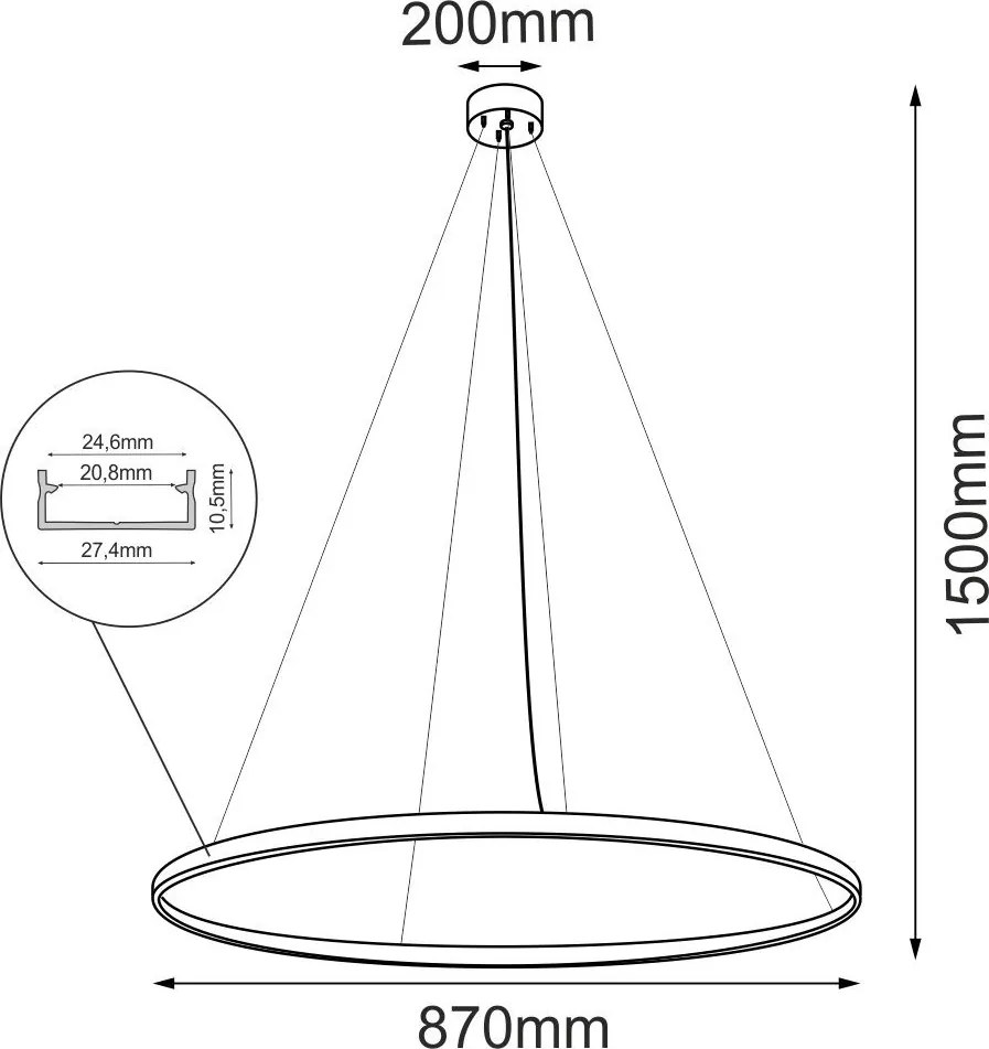 ANTIGO 5334 AGARI Modern Led Függesztett Lámpa Arany LED IP20