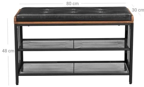 DAVOR cipőtároló barna/fekete