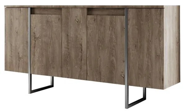 Konzolasztal Luxe - Walnut, Silver
