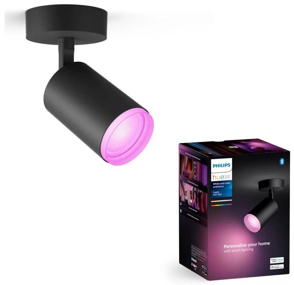 Philips Philips Hue FUGATO LED RGBW 1xGU10/4,2W/230V dimm. fekete spotlámpa P6180