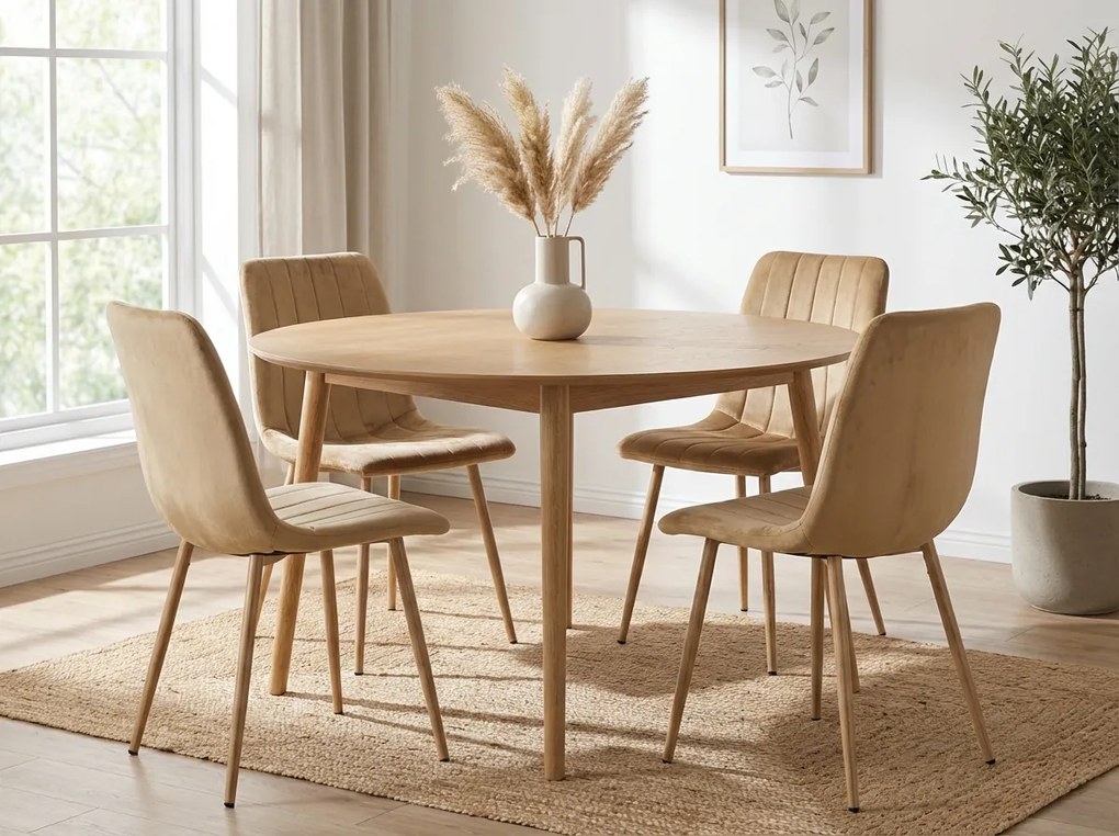 Bézs bársony szék LAVA CAMEL BEIGE