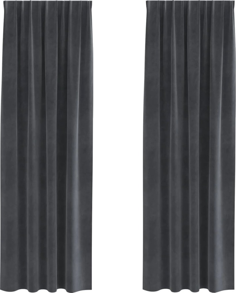 vidaXL Sötétítő függönyök 2 pcs Világosszürke 140 x 245 cm Bársony