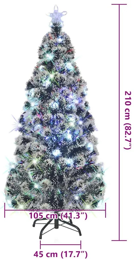 száloptikás megvilágított karácsonyfa állvánnyal 210 cm