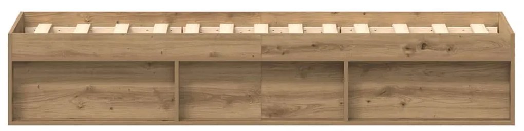 kézműves tölgy szerelt fa ágykeret matrac nélkül 75x190 cm