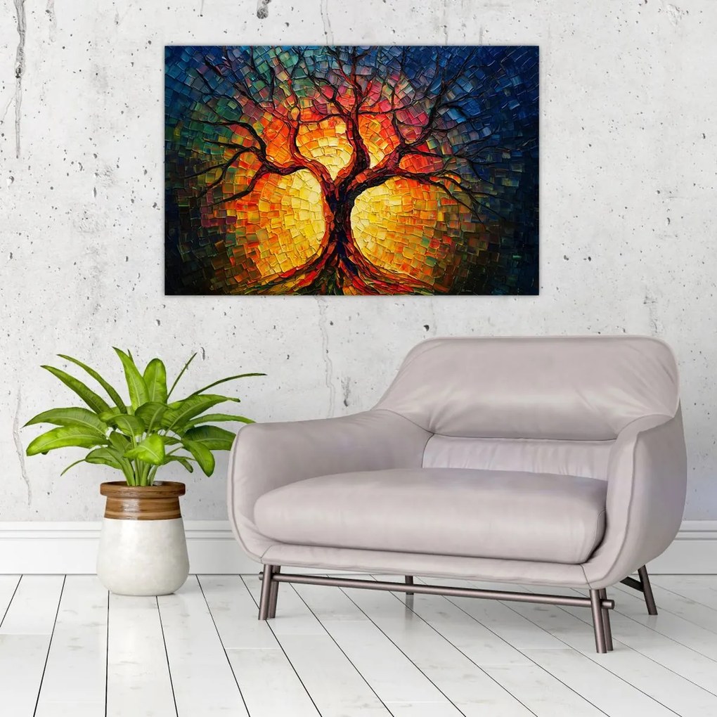 Kép - Az élet fája mozaikban (90x60 cm)