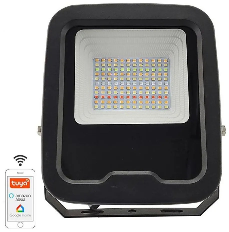 LED RGB állítható fényerőjű reflektor 30W 230V 3000-6500K Wi-Fi Tuya IP65