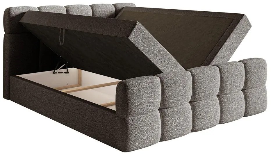 Kontinentális franciaágy 160 cm Cirsten 160C (ágyráccsal és matraccal) (tárolóhellyel) (szürke). Akció -15%. 1100159