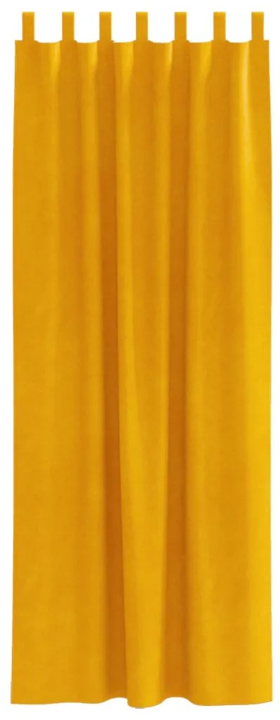 Függönyök függönyökkel 2 pcs mustársárga 140 x 225 cm Bársony