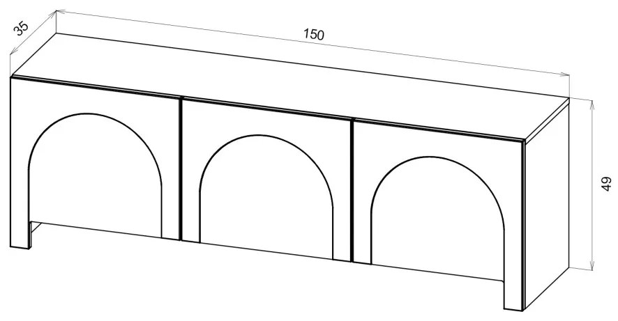 TV szekrény 3 ajtós kasmír színben – ARCO AR02