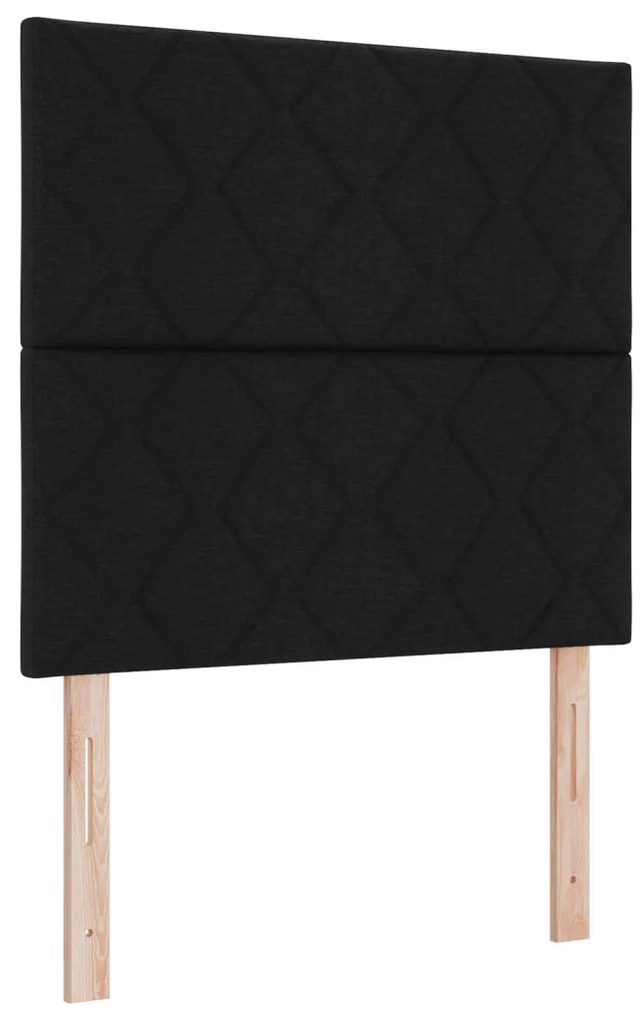 Fekete Fejtámla Gyémánt Blokkokkal 90 cm Szövet, Fekete Fejtámla Gyémánt Blokkokkal 180 cm Szövet