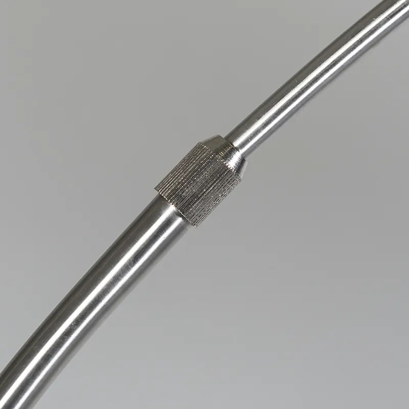 Modern íves állólámpa acélból fekete textilbúrával - Arc Basic