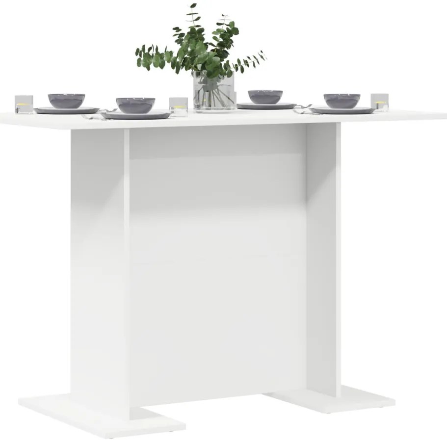 Étkezőasztal Fehér 110x60x75 cm Összeszerelt fa