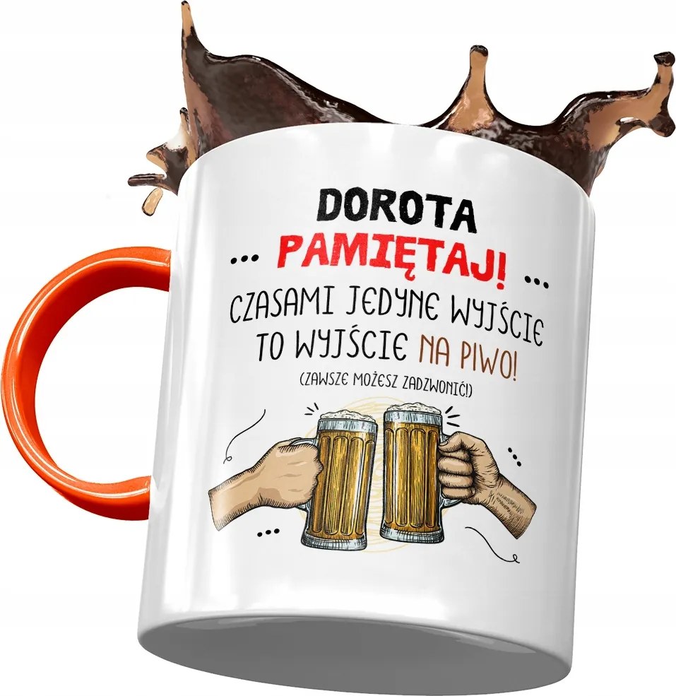 Narancssárga bögre Dorottya Feleség Barátnő Ajándék Nyomtatott Fotóval