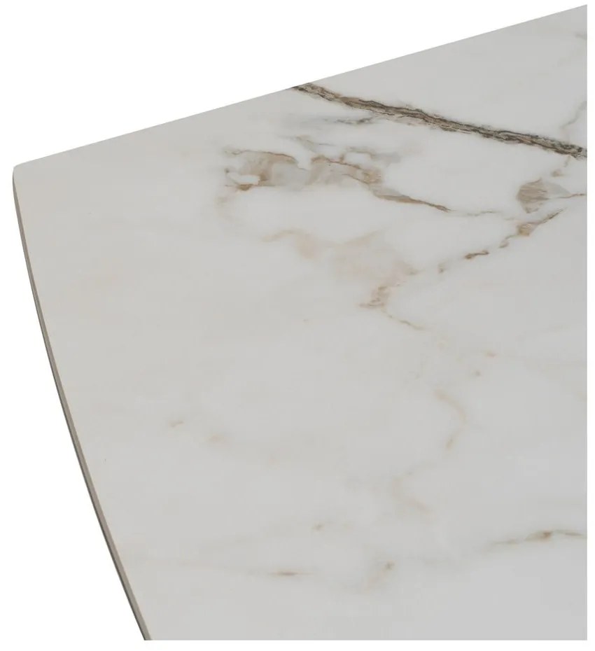 Bővíthető étkezőasztal márvány dekoros asztallappal, hosszabbító asztallappal 90x180 cm Rocía – Ixia