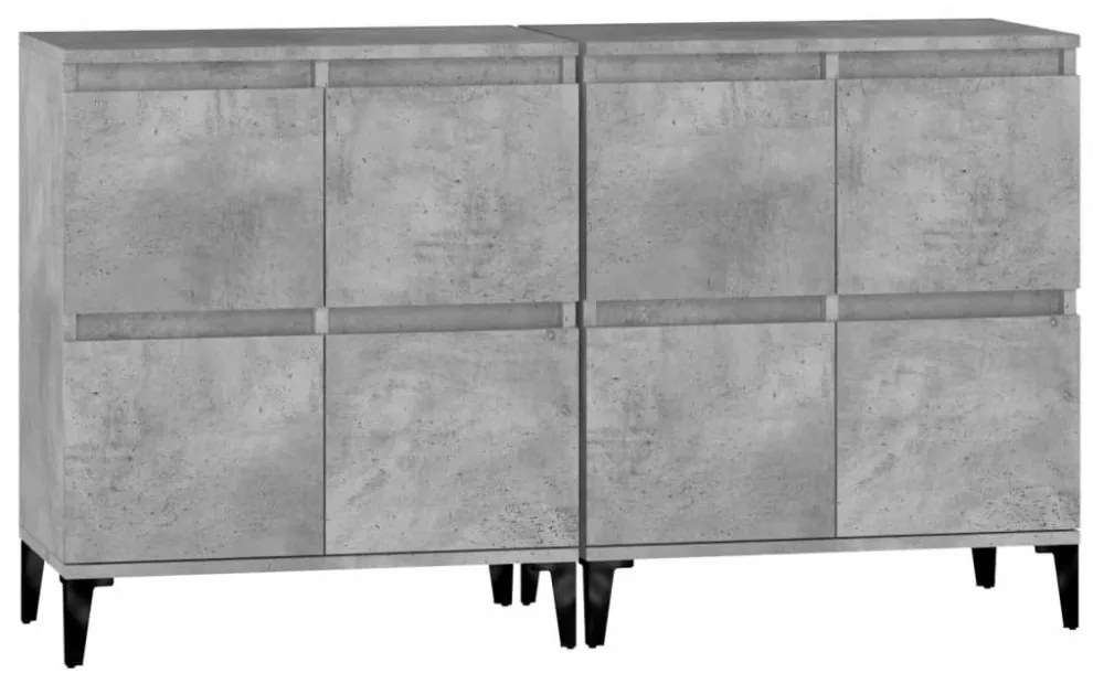 2 db betonszürke szerelt fa tálalószekrény 60 x 35 x 70 cm