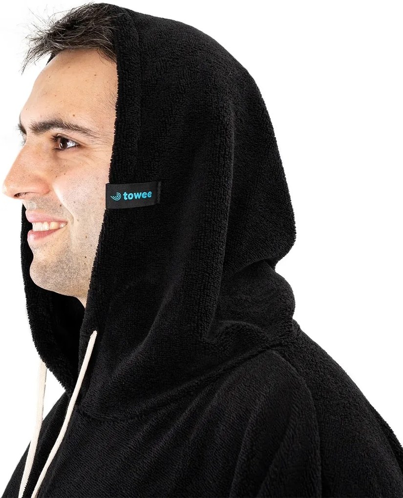 Towee Surf poncho MONO fekete, 80 x 115 cm, 80 x 115 cm