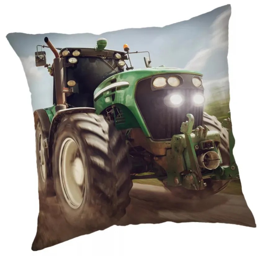 Traktor Green párnahuzat 45x45 cm