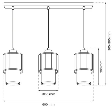 Csillár zsinóron BLANCO 3xE27/60W/230V fehér