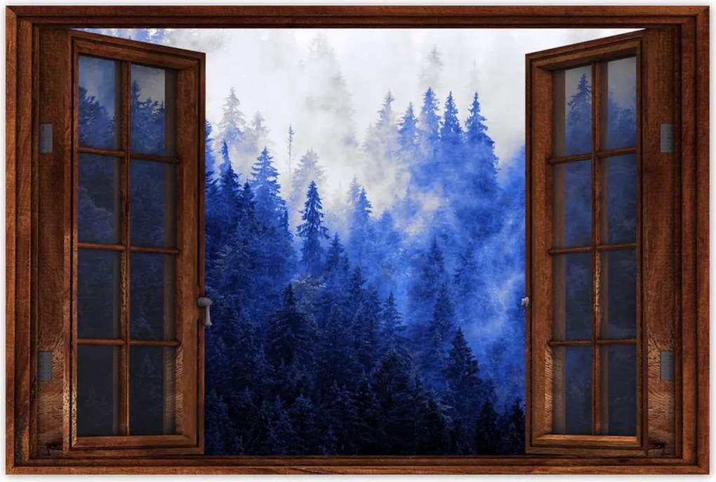 Poszterek 90x60 Kék táj Hegyek