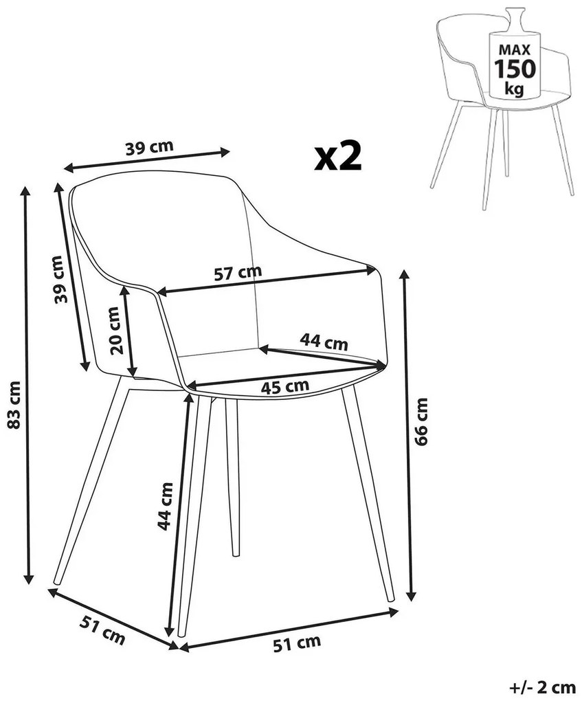 Étkezőszék készlet 2 db. Fonza (fehér). 1080361